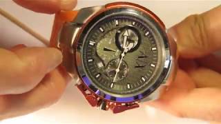 Armani Exchange AX1039 Quartz Watch Chronograph Review and Battery Replacement in VD53B Movement [upl. by Conrado400]