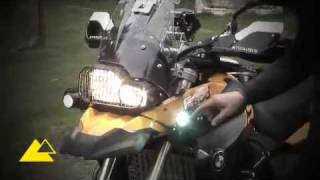 BMW F800GS Accessory HID Xenon light by Touratech [upl. by Llehsyt142]