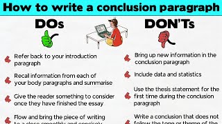 How to Write a Conclusion Paragraph  Dos and Donts for Writing an Essay Conclusion [upl. by Lebazi]