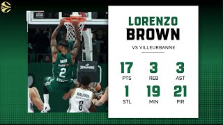 Panathinaikos  Villeurbanne 9268  Lorenzo Brown 17 Points 21 PIR [upl. by Ahsets]