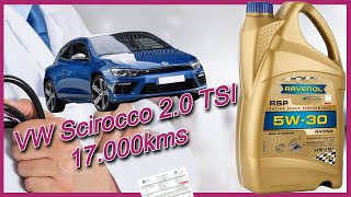 ¿Cómo envejece aceite Ravenol RSP 5w30 en VW Scirocco 20 TSI 200cv tras 17000kms  ACEITE USADO [upl. by Toddy]