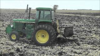 John Deere 4440 Powershift with Rock Nabber in Corn Field [upl. by Demmy719]