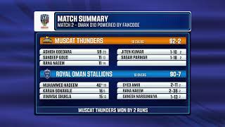 OMAN D10  ROYAL OMAN STALLION TITANS vs MUSCAT THUNDERS  MATCH 02 [upl. by Gruber]