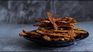 Baked Tempeh Chips 天贝脆片 无需油炸 Air Fryer Oven version Non Fried [upl. by Ylliw945]