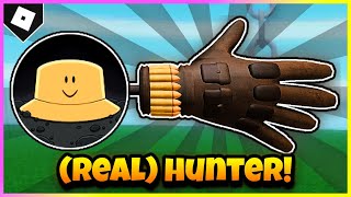 How to ACTUALLY get HUNTER GLOVE  quotBounty Claimedquot BADGE in SLAP BATTLES Guide Bossfight ROBLOX [upl. by Henarat]