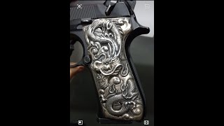 Solid 925 sterling silver grips Beretta 92 FS [upl. by Calloway]