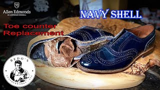 Allen Edmonds Cambridge Shell cordovan Toe counter replacement [upl. by Ayamat]