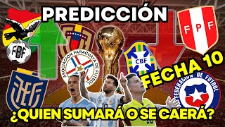 PREDICCIÓN Eliminatorias Conmebol FECHA 10 [upl. by Winslow]