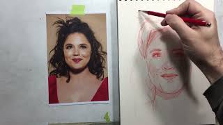 Kether Donohue sketch in red [upl. by Aihsak]