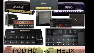 Line 6 POD HD vs Helix  Marshall JCM800 Plexi and 5150 [upl. by Lhamaj721]