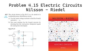 Problem 415 Nilsson Riedel Electric Circuits 10th Edition  NodeVoltage Method [upl. by Flagler731]