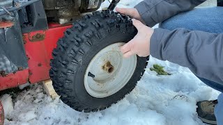 How to Fix a Flat or Leaking Tubeless Snowblower Tire [upl. by Luckin]