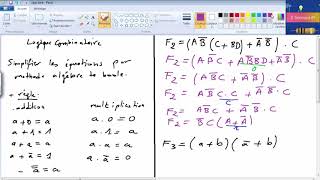 logique combinatoire  simplification par algébre de boole [upl. by Tufts]