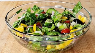 Mediterranean Veggie Salad Recipe [upl. by Longfellow678]