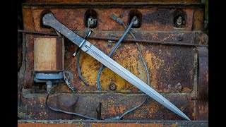 Damascus Coffin Handle Dagger Build [upl. by Patman]