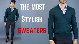 The MOST STYLISH Sweaters for Men  Complete Sweater Guide for Men [upl. by Eidnarb]