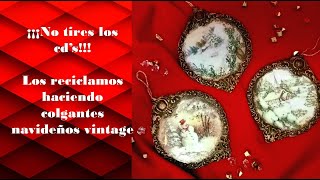 CDS RECICLADOS NAVIDEÑOS CON DECOUPAGE [upl. by Nillok]