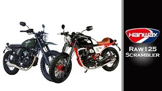 HANWAY RAW125 CAFE amp HANWAY SCRAMBLER Review en español [upl. by Ydnyl]