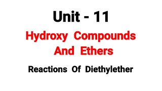 Reactions of diethylether  Hydroxy Compounds And Ethers  TN 12th Chemistry  in tamil [upl. by Gurias]