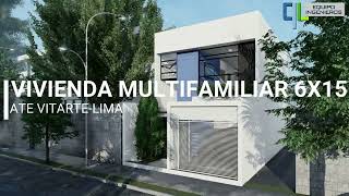 Casa Multifamiliar de 2 pisos Terreno 6x15 metros Recorrido virtual 3D [upl. by Aekan81]