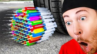 Tire Crushing Objects Satisfying [upl. by Grati]