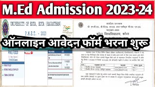 Rajasthan MEd Admission form 202324 Rajasthan MEd Application form 2023 [upl. by Llewon]