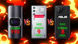 Lenovo Legion Y90 Vs ZTE nubia Red Magic 9 Pro Vs Asus ROG Phone 8 Pro which GAMING PHONE is BEST [upl. by Siuol]