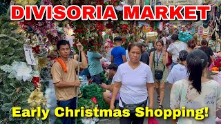 DIVISORIA MARKET MANILA 2024  Early Christmas Walk at the Biggest Street Market in the Philippines [upl. by Soilissav407]