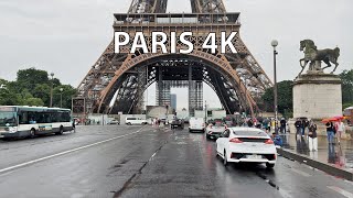 Driving Downtown  Paris 4K HDR  Morning Rain [upl. by Liman945]