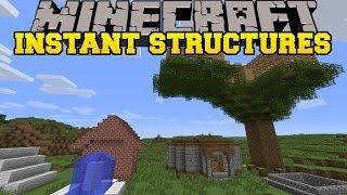 Minecraft INSTANT STRUCTURES INSTANT MOB TRAP HOUSES AND MORE Instant House Mod Showcase [upl. by Yeneffit]