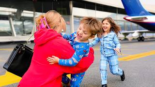 Kids Reaction to Mom Coming Home FINALLY ✈️💔 [upl. by Ainar]