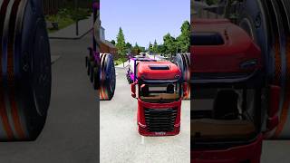 Red Segra Truck vs Giant Bollards Part224 beamngdrive [upl. by Dibbell733]