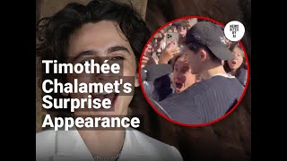 Timothée Chalamet Surprises Fans at LookAlike Contest [upl. by Culosio]