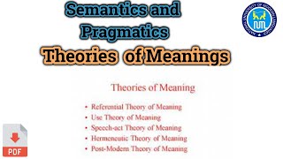 Theories of meaning  Theories of meaning in semantics [upl. by Aniahs762]