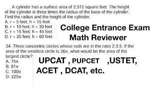 College Entrance Exam Math Reviewer Part 1 UPCAT PUPCET USTET ACET DCAT etc [upl. by Bree237]