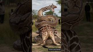 What Happens When a Giant Python Targets a Giraffe shorts [upl. by Englis]