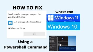 Fix Windows Defender quotYoull need a new app to open this windowsdefenderquot [upl. by Leoj]