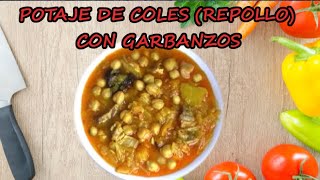 POTAJE DE COLES REPOLLO CON GARBANZOS [upl. by Garaway]