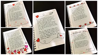 5 márgenes para decorar CARTAS de AMOR [upl. by Jadda]