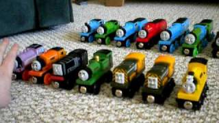 My wooden train collection Thomas the Tank Engine [upl. by Edyaw]