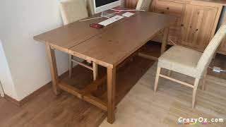 IKEA NORDVIKEN wooden extendable dining table review [upl. by Garrik]