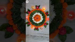 Flower rangoli design rangoli flowers diwali diy decoration rangoliart [upl. by Oninotna]