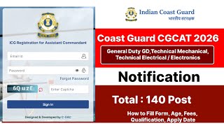 How to Apply Indian Coast Guard CGCAT jobs indiancoastguard [upl. by Anabella]