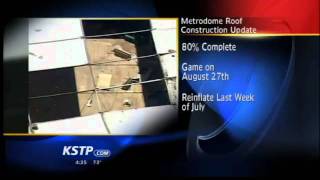 Metrodome roof 80 percent replaced will be reinflated next month [upl. by Azarcon74]