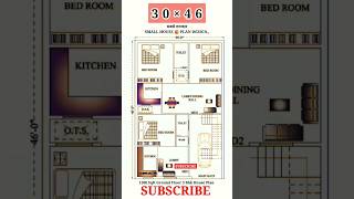 30×46 house 🏠 plan  houseplan 1380 Sqft 3 bhk home design  homedesign with parking shorts [upl. by Derag527]