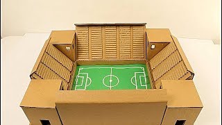 Cómo hacer un estadio de fútbol de cartón cardboard soccer stadium paso a paso [upl. by Bollinger928]