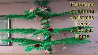 How to make christmas Tree at Home DIY Chrismas TreeTechnique of making christmas Tree is unique [upl. by Nanji]