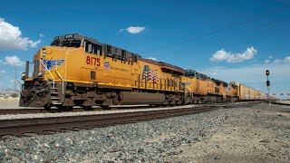 High Speed Union Pacific Trains across the Sunset Route in California [upl. by Eisteb]