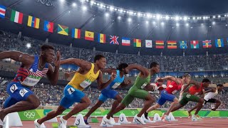 Thrilling 100m Sprint Showdown at the 2024 Paris Olympics [upl. by Macfadyn]