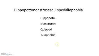 Second longest word learn easily in 1 minute  Hippopotomonstrosesquippedaliophobia pronunciation [upl. by Midis]